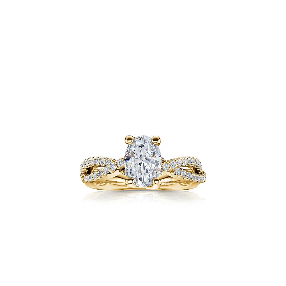 The Studio Collection Oval Diamond Twist Shank Engagement Ring - Image 4