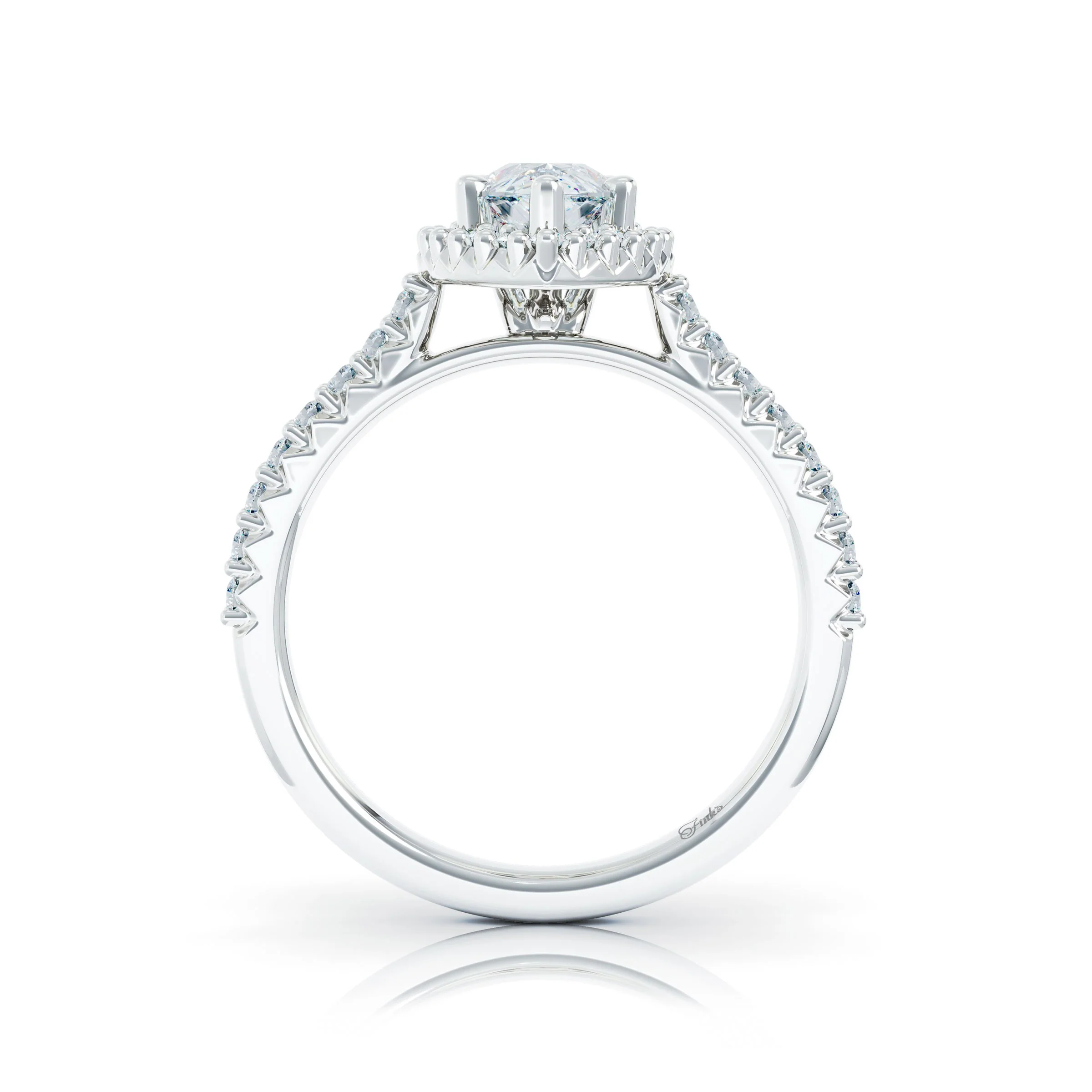 The Studio Collection Pear Center Diamond and Halo Engagement Ring - Image 3