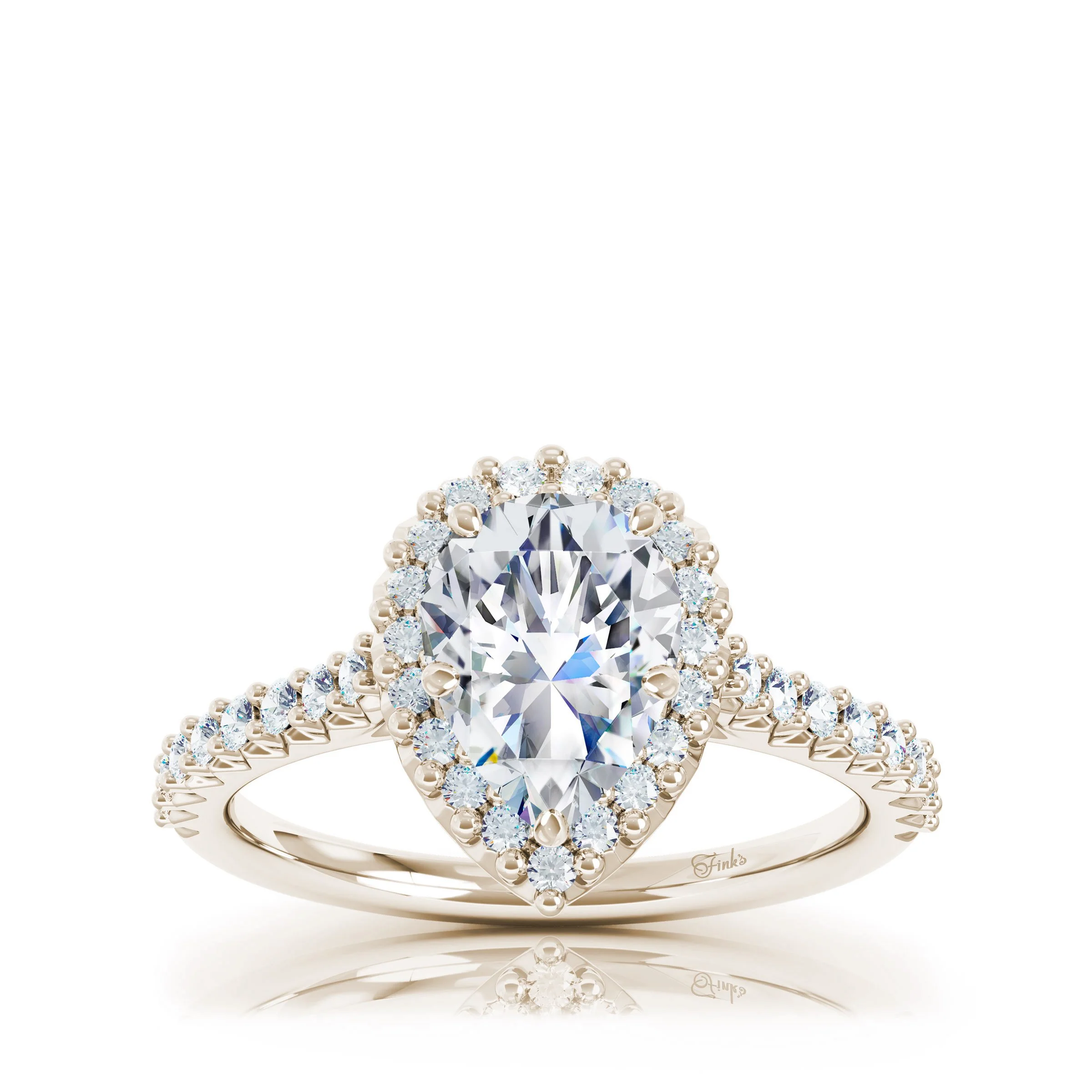 The Studio Collection Pear Center Diamond and Halo Engagement Ring - Image 4