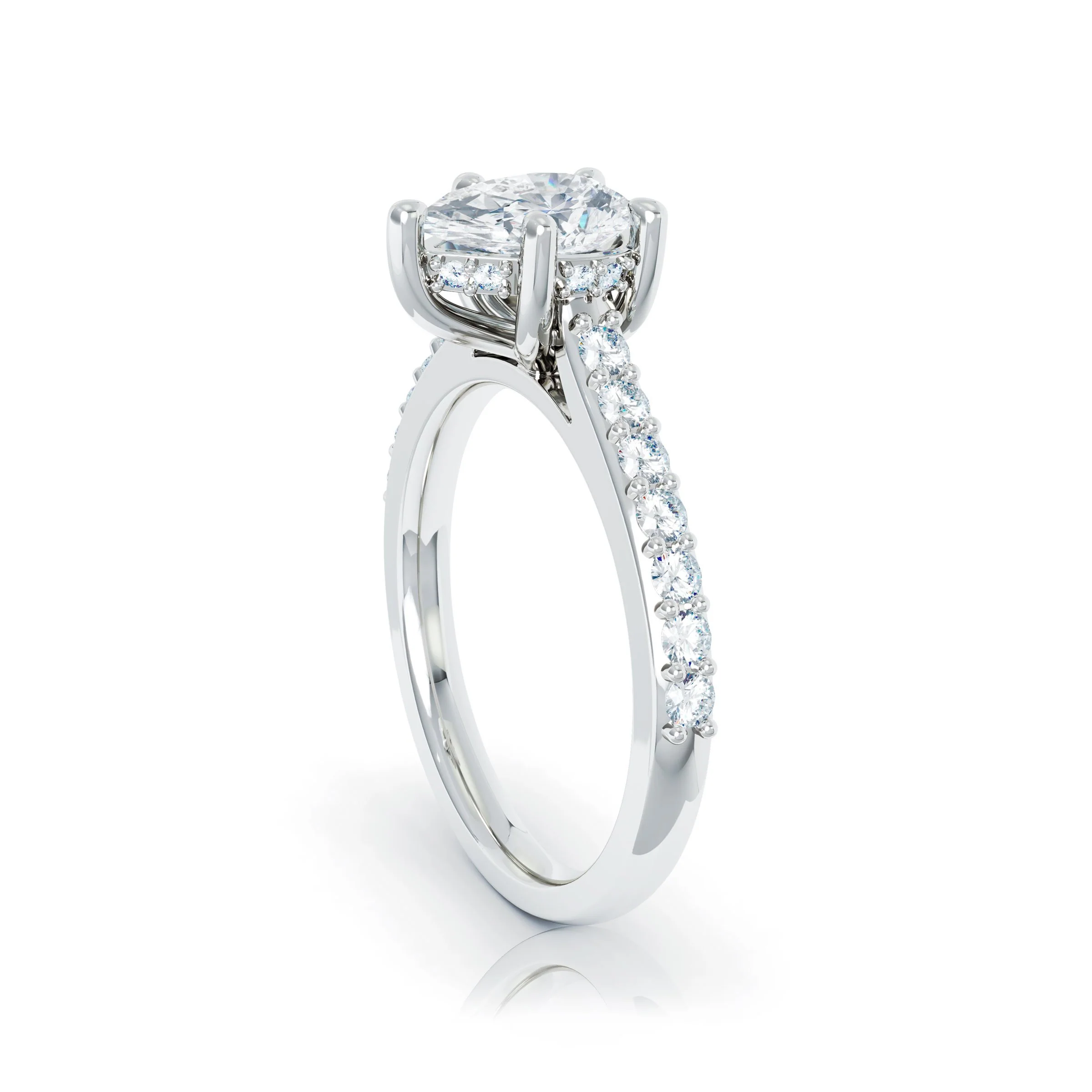 The Studio Collection Pear Center Diamond with Diamond Gallery and Shank Engagement Ring - Image 2