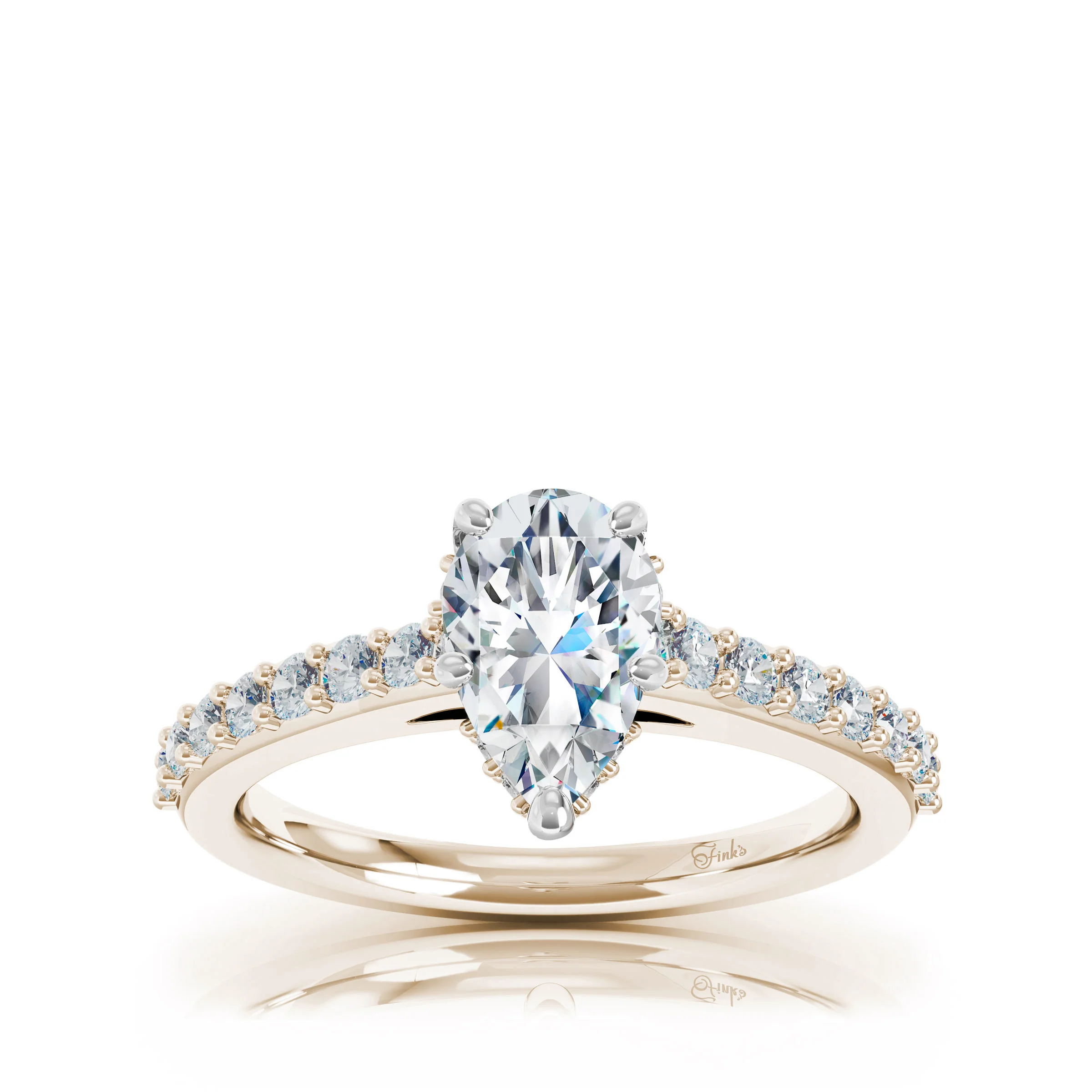 The Studio Collection Pear Center Diamond with Diamond Gallery and Shank Engagement Ring - Image 4