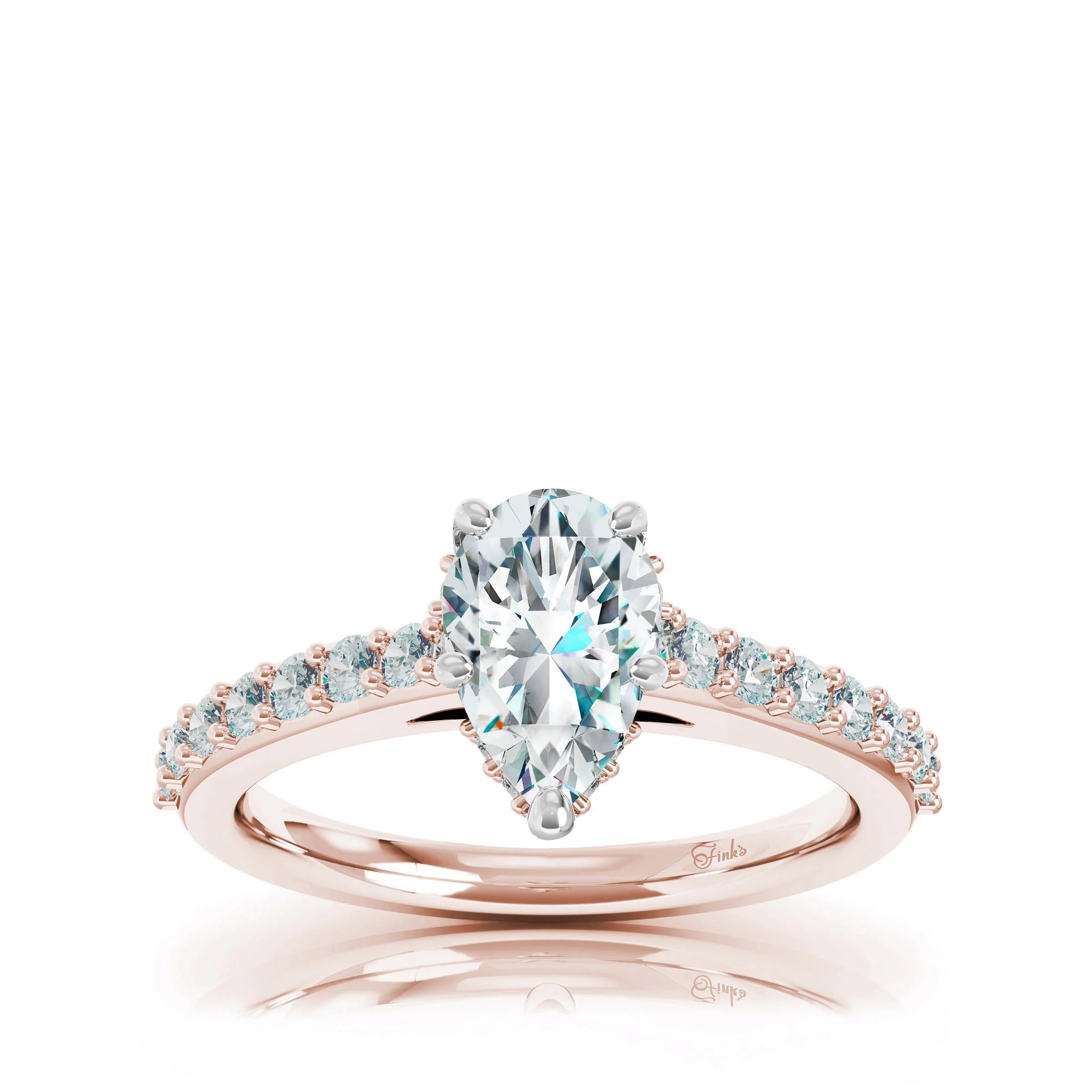 The Studio Collection Pear Center Diamond with Diamond Gallery and Shank Engagement Ring - Image 5