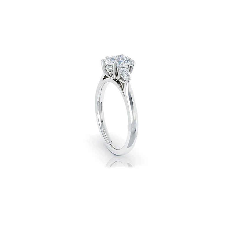 The Studio Collection Pear Center Diamond with Side Diamond Accents Engagement Ring - Image 2