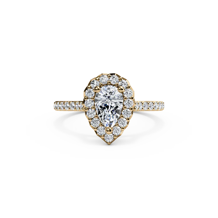 The Studio Collection Pear Shape Diamond Halo and Diamond Shank Engagement Ring - Image 4