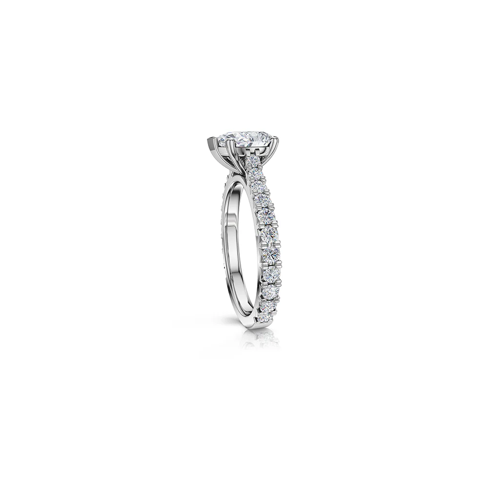 The Studio Collection Pear Shape Diamond Shank Accent Engagement Ring - Image 2