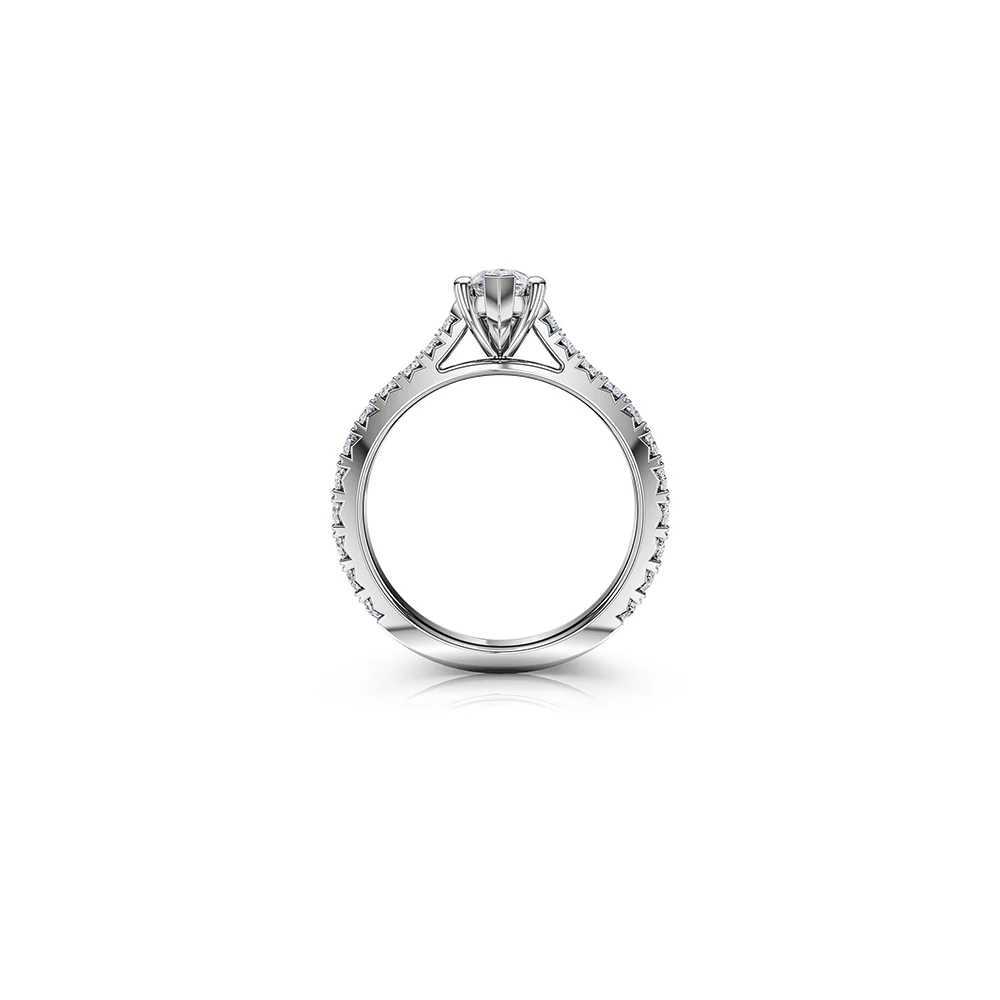The Studio Collection Pear Shape Diamond Shank Accent Engagement Ring - Image 3