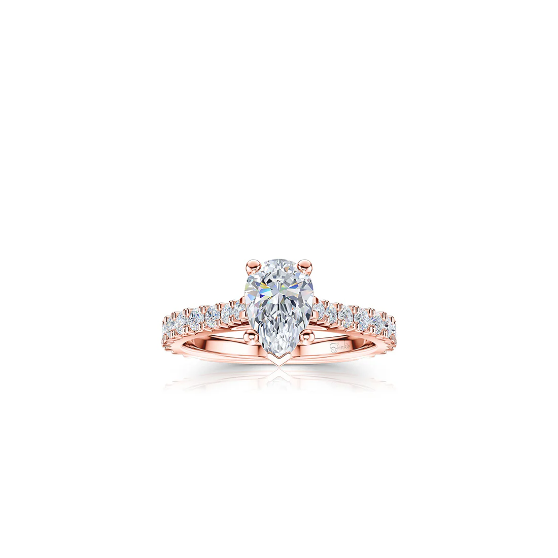 The Studio Collection Pear Shape Diamond Shank Accent Engagement Ring - Image 5