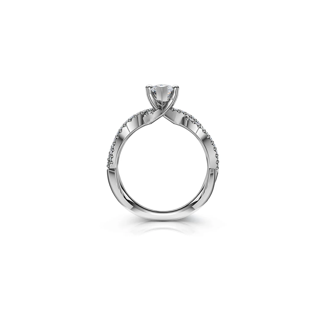 The Studio Collection Pear Shape Diamond Twist Shank Engagement Ring - Image 2
