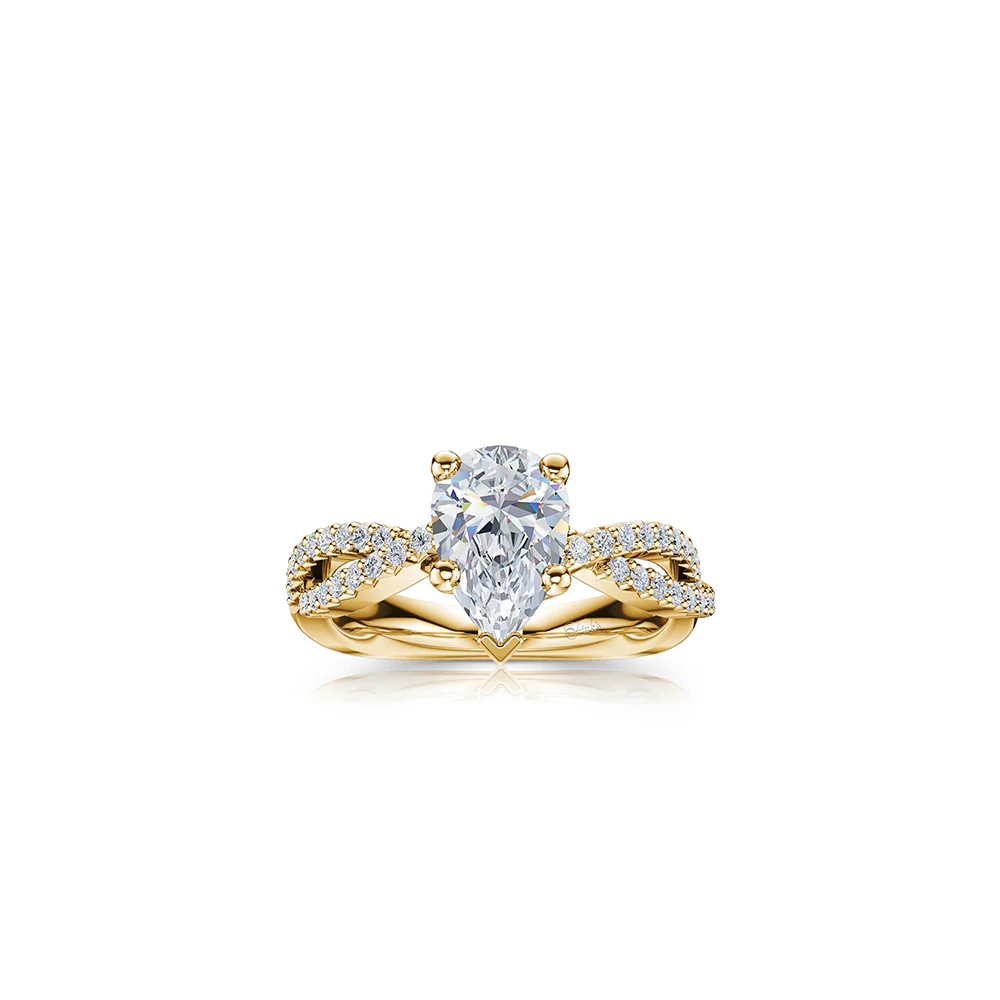 The Studio Collection Pear Shape Diamond Twist Shank Engagement Ring - Image 4