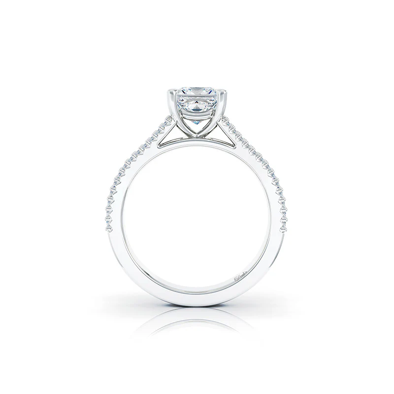 The Studio Collection Princess Cut Center Diamond and Split Diamond Shank Engagement Ring - Image 3