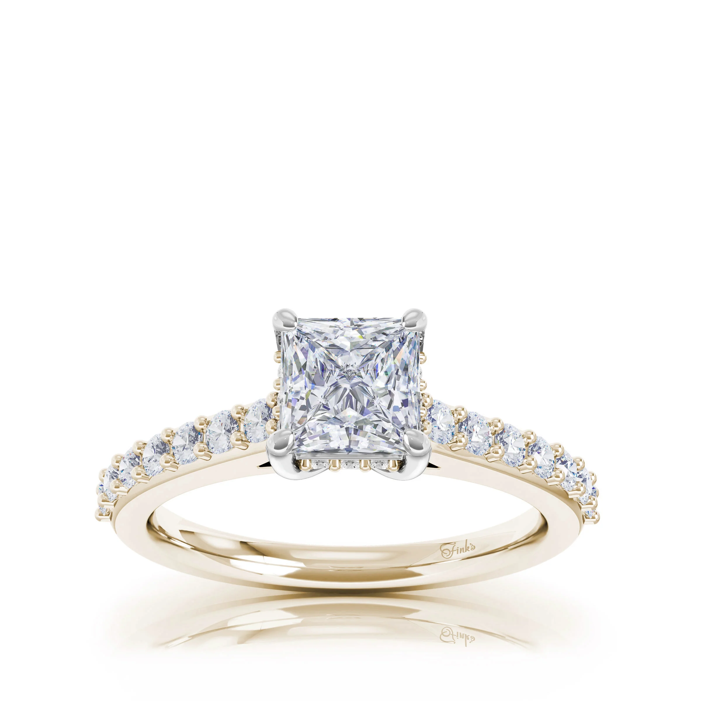 The Studio Collection Princess Cut Center Diamond with Diamond Gallery and Shank Engagement Ring - Image 4