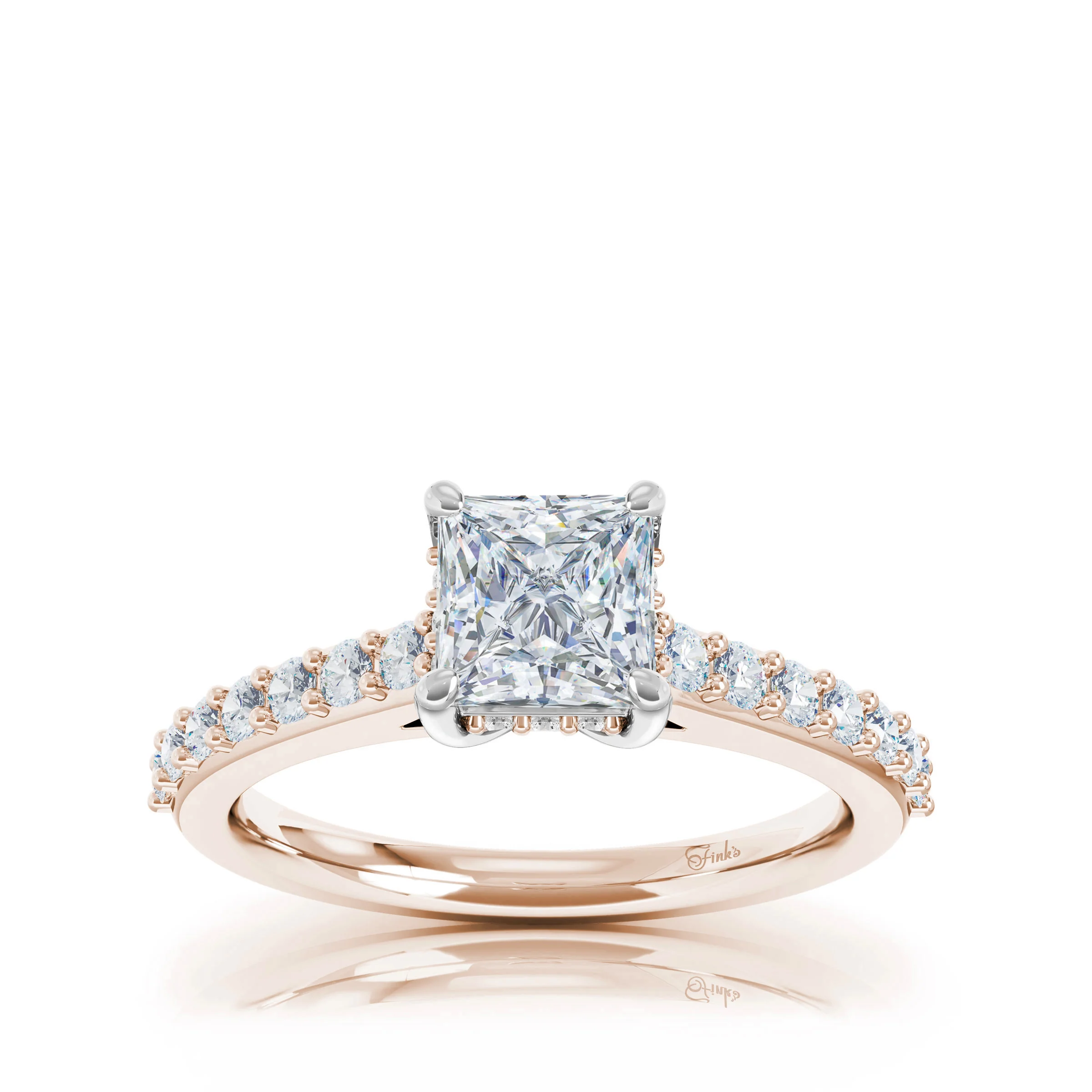 The Studio Collection Princess Cut Center Diamond with Diamond Gallery and Shank Engagement Ring - Image 5