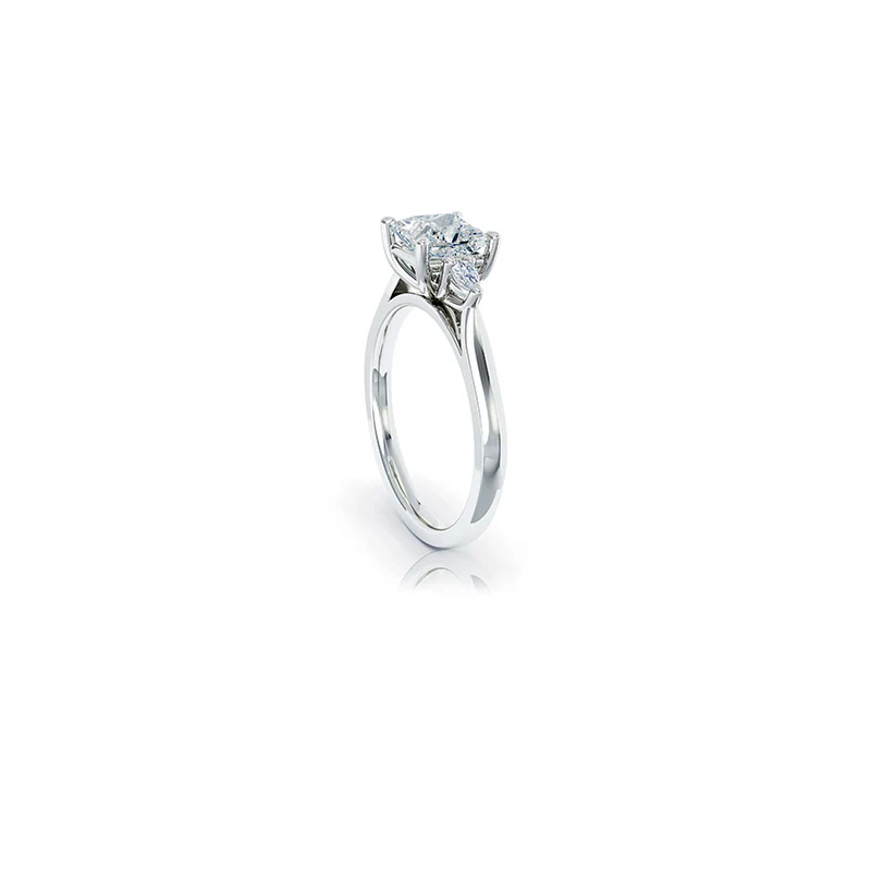 The Studio Collection Princess Cut Center Diamond with Side Diamond Accents Engagement Ring - Image 2