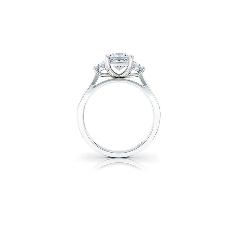 The Studio Collection Princess Cut Center Diamond with Side Diamond Accents Engagement Ring - Image 3