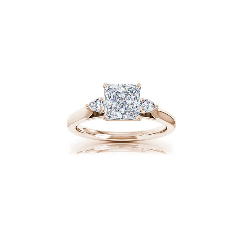 The Studio Collection Princess Cut Center Diamond with Side Diamond Accents Engagement Ring - Image 4