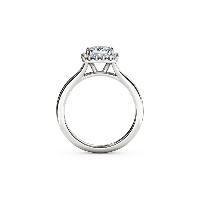 The Studio Collection Princess Cut Diamond Halo and Classic Shank Engagement Ring - Image 3