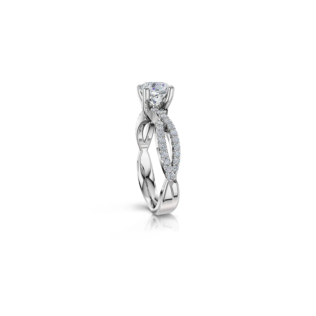 The Studio Collection Princess Cut Diamond Twist Shank Engagement Ring - Image 2