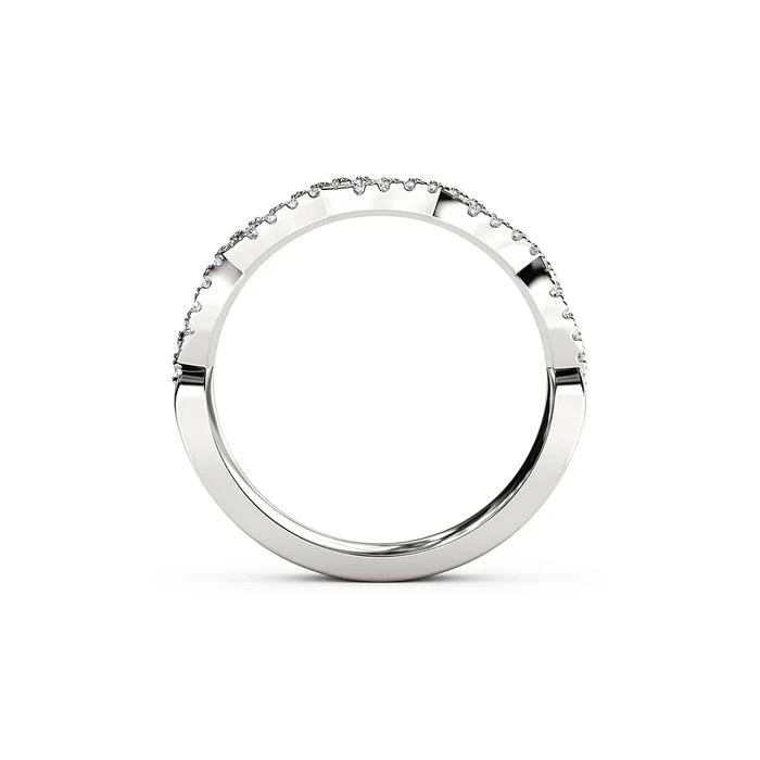 The Studio Collection Prong Set Diamond Crossover Wedding Band - Image 3