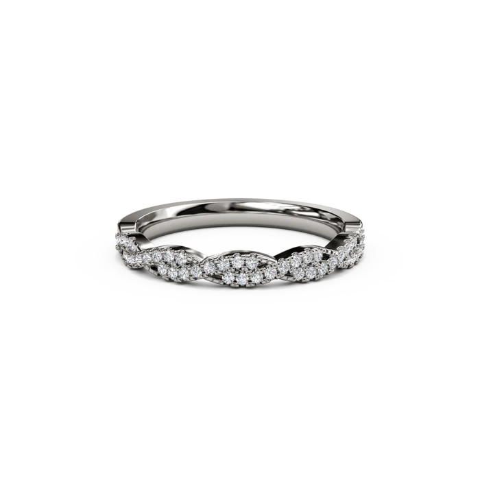 The Studio Collection Prong Set Diamond Crossover Wedding Band - Image 4