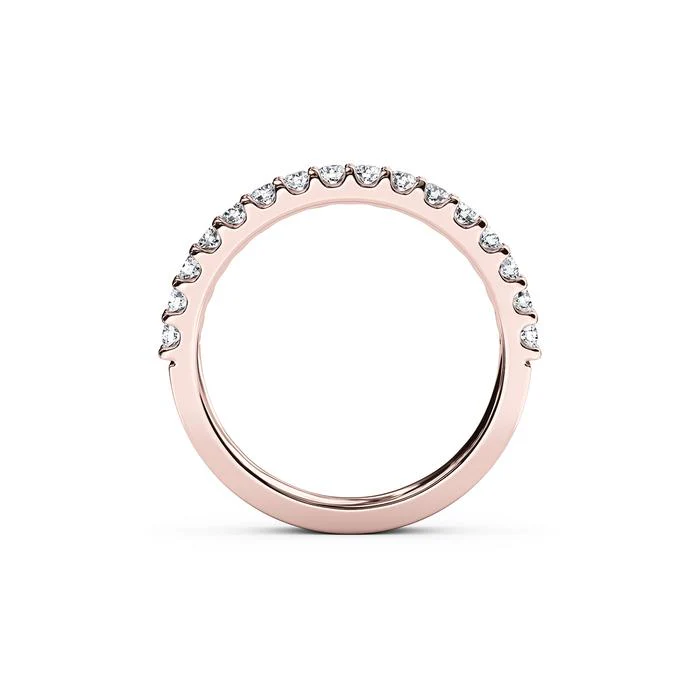 The Studio Collection Rose Gold 16 Stone Prong Set Wedding Band - Image 3