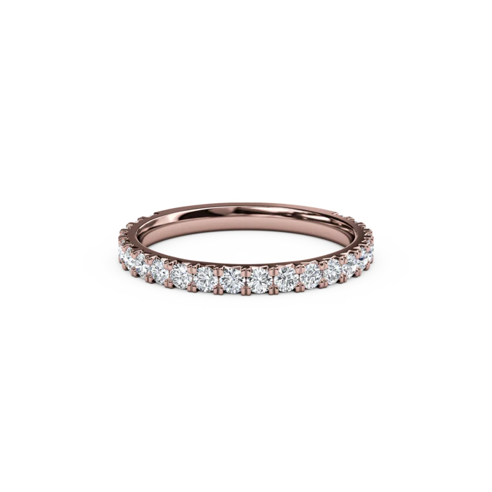 The Studio Collection Rose Gold 22 Stone Prong Set Wedding Band