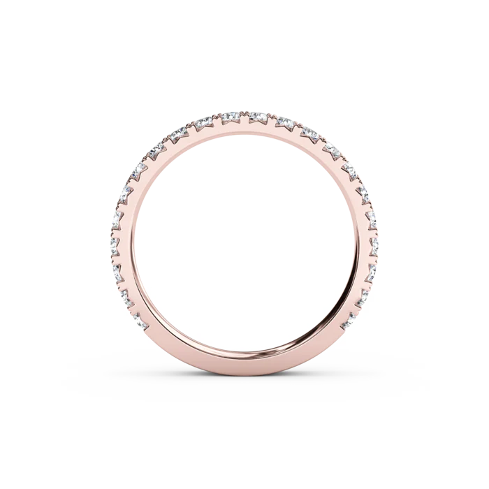 The Studio Collection Rose Gold 22 Stone Prong Set Wedding Band - Image 3