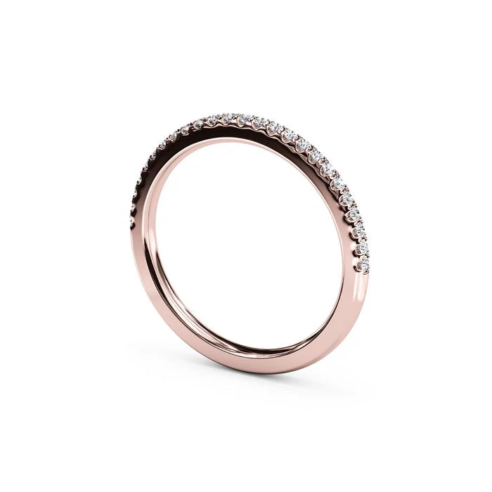 The Studio Collection Rose Gold Diamond Half-Way Wedding Band - Image 3