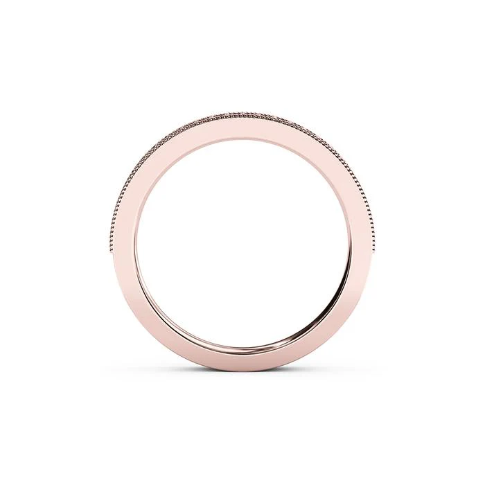 The Studio Collection Rose Gold Diamond Half-Way Wedding Band with Milgrain Edge - Image 3