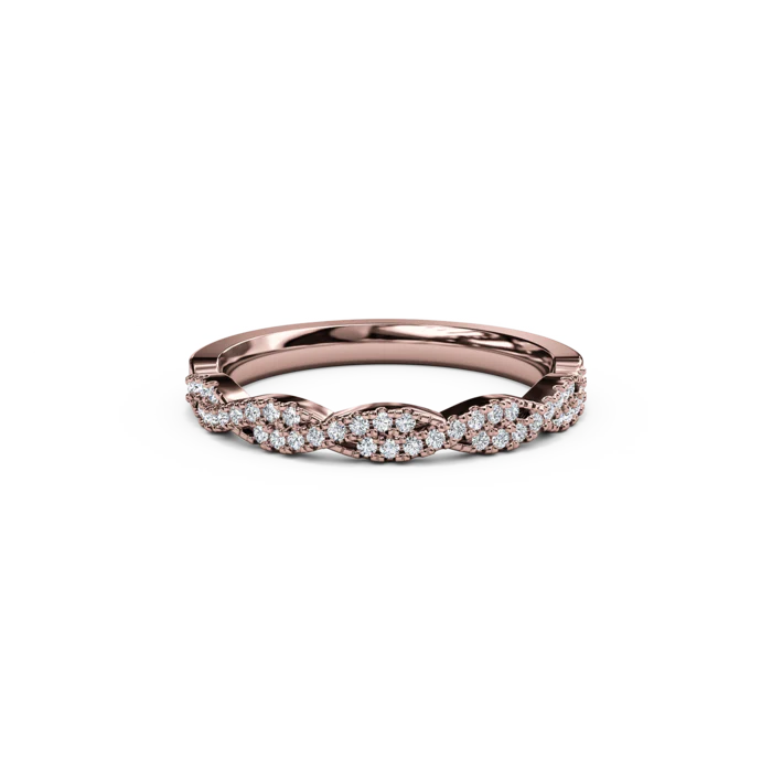 The Studio Collection Rose Gold Prong Set Diamond Crossover Wedding Band