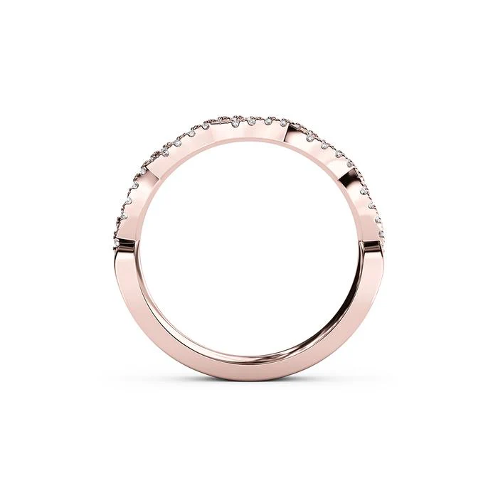 The Studio Collection Rose Gold Prong Set Diamond Crossover Wedding Band - Image 3