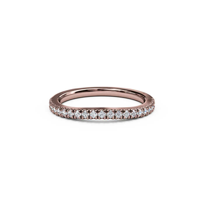 The Studio Collection Rose Gold Prong Set Diamond Wedding Band