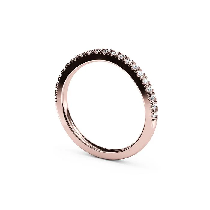 The Studio Collection Rose Gold Prong Set Diamond Wedding Band - Image 2