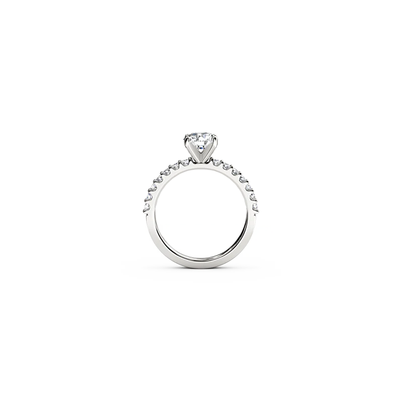 The Studio Collection Round Center Diamond and Diamond Shank Engagement Ring - Image 3