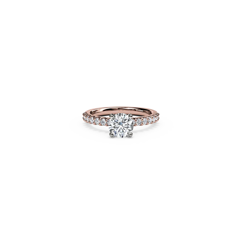 The Studio Collection Round Center Diamond and Diamond Shank Engagement Ring - Image 5