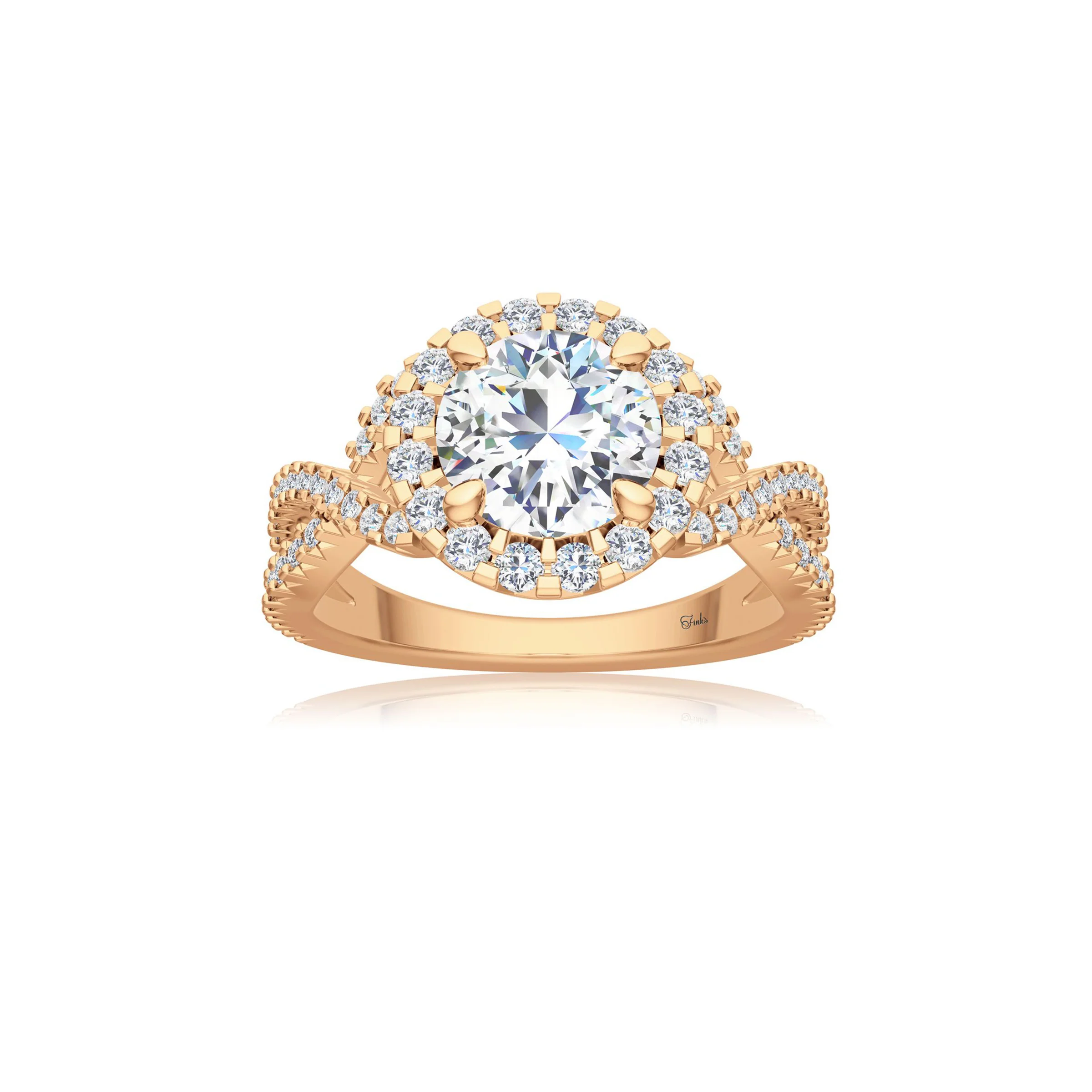 The Studio Collection Round Center Diamond Twist Shank Engagement Ring - Image 5