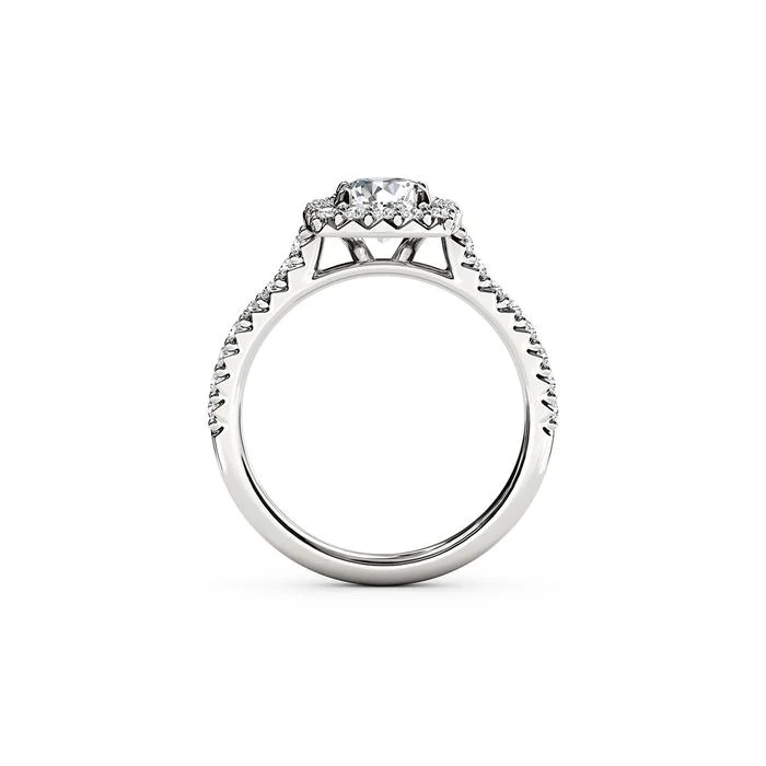 The Studio Collection Round Center Diamond with Cushion Halo Engagement Ring - Image 3