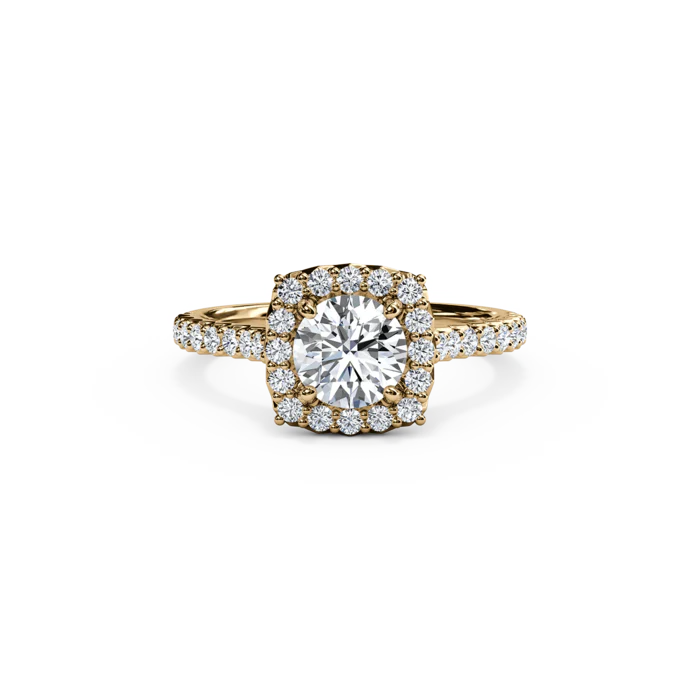 The Studio Collection Round Center Diamond with Cushion Halo Engagement Ring - Image 4