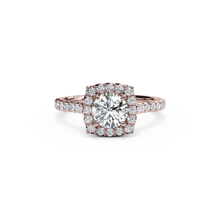 The Studio Collection Round Center Diamond with Cushion Halo Engagement Ring - Image 5