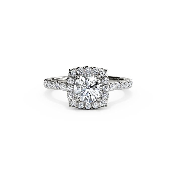 The Studio Collection Round Center Diamond with Cushion Halo Engagement Ring - Image 6