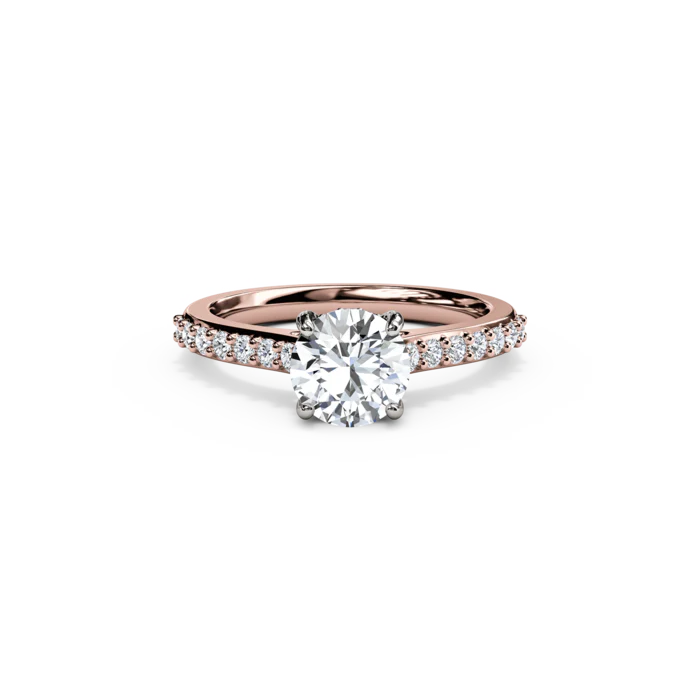 The Studio Collection Round Center Diamond with Diamond Gallery and Shank Engagement Ring - Image 5