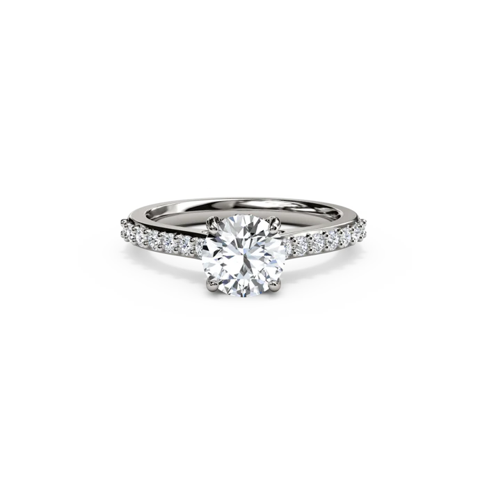 The Studio Collection Round Center Diamond with Diamond Gallery and Shank Engagement Ring - Image 6