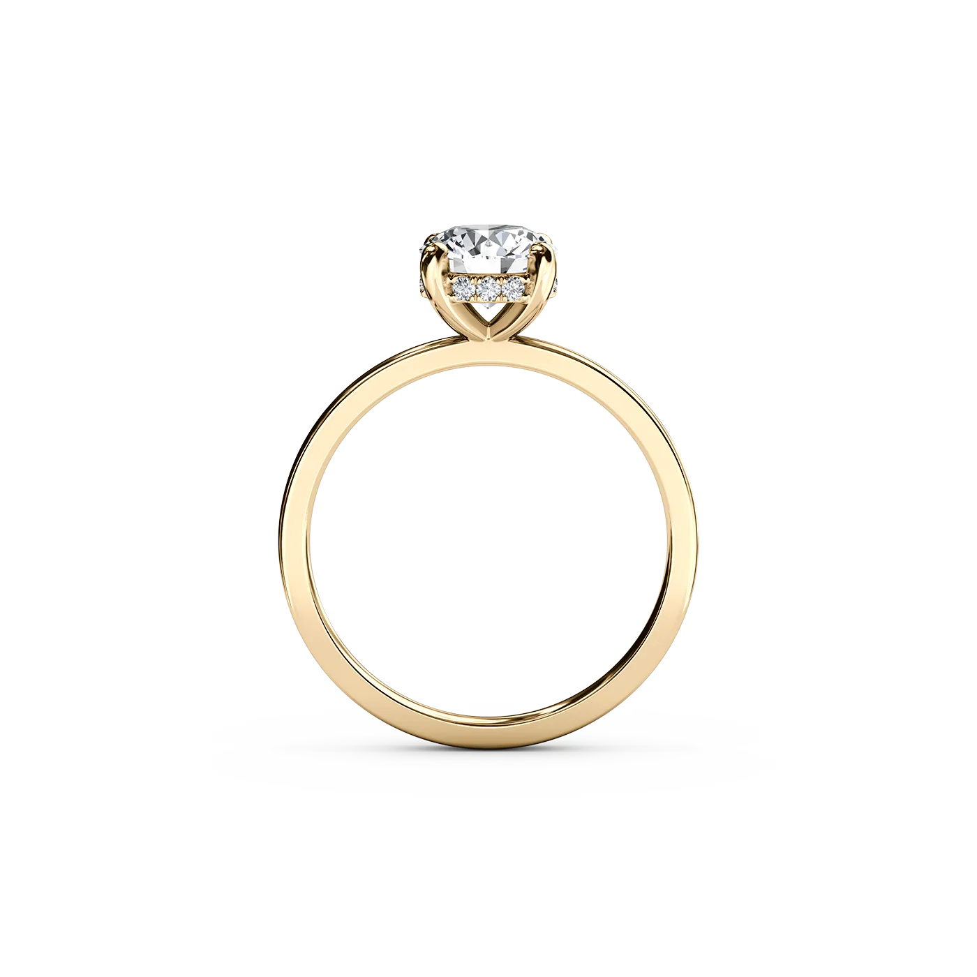 The Studio Collection Round Diamond Engagement Ring with Hidden Halo in Yellow Gold - Image 3