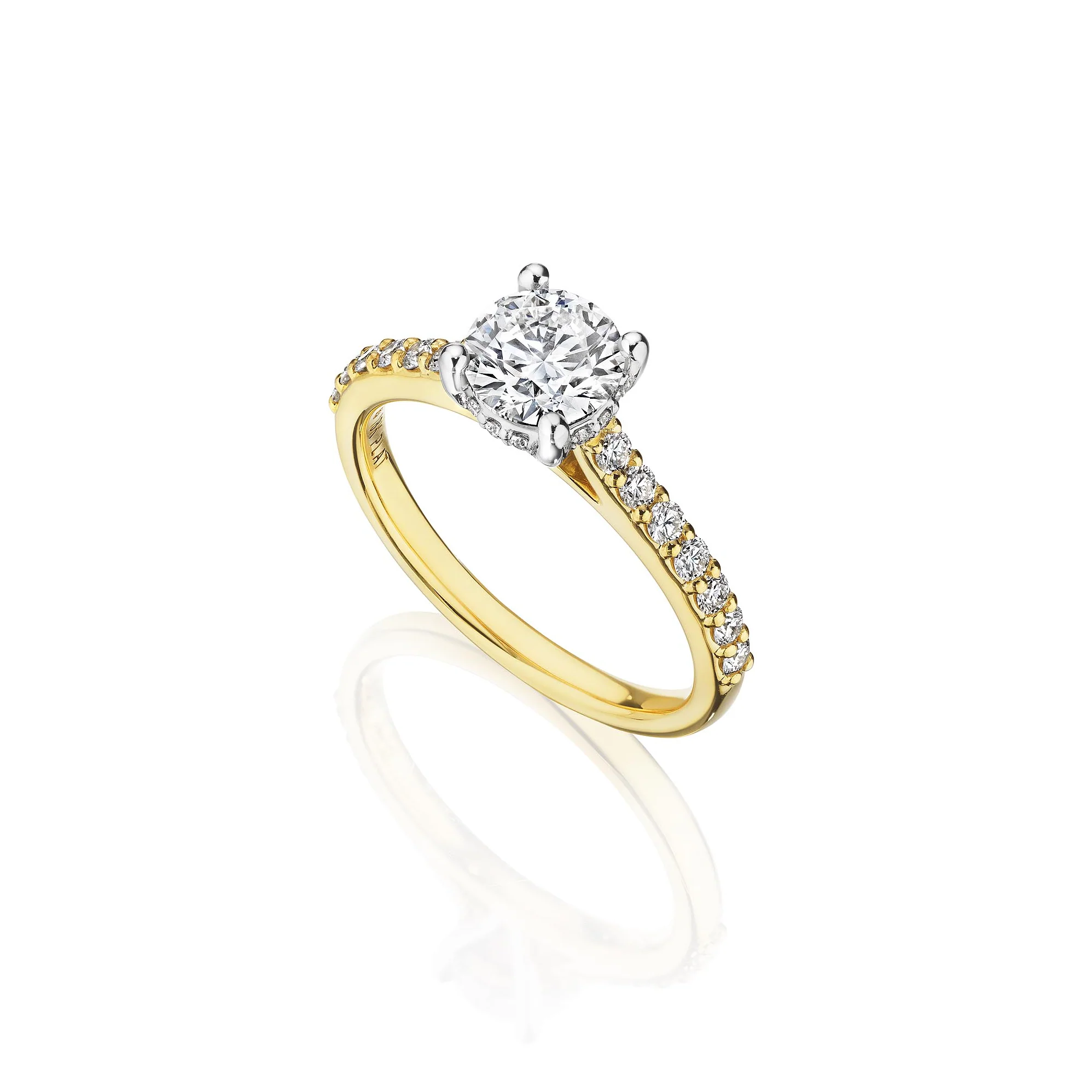 The Studio Collection Round Diamond Engagement Ring with Round Diamond Accents - Image 2