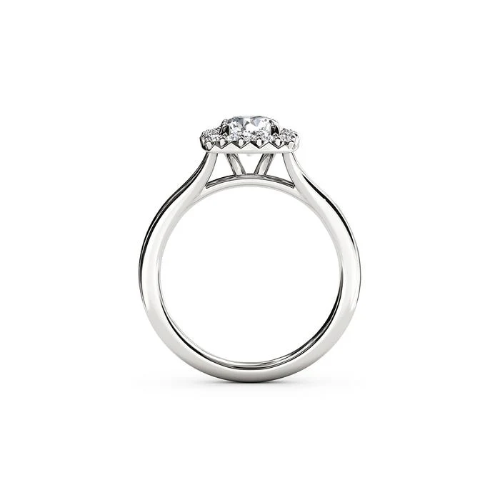 The Studio Collection Round Diamond Halo and Classic Shank Engagement Ring - Image 3