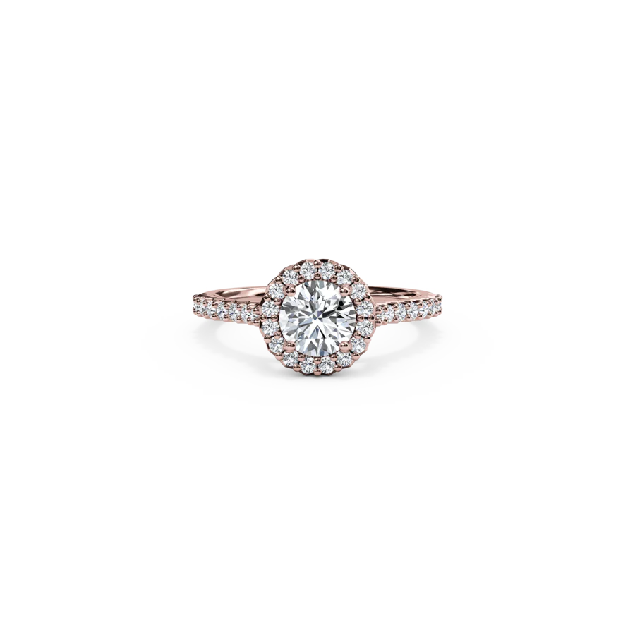 The Studio Collection Round Diamond Halo and Diamond Shank Engagement Ring - Image 5