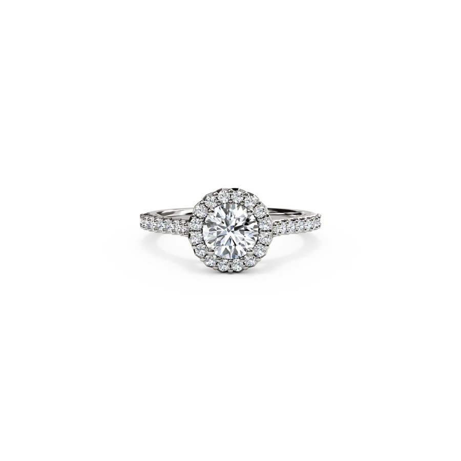 The Studio Collection Round Diamond Halo and Diamond Shank Engagement Ring - Image 6