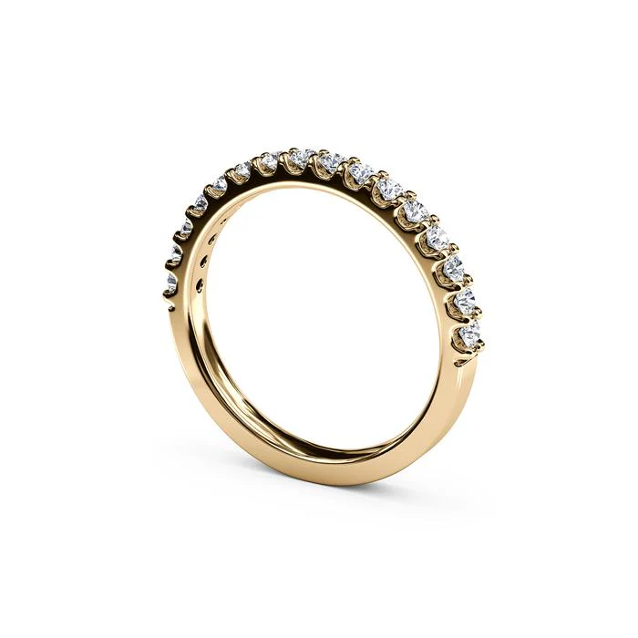 The Studio Collection Yellow Gold 16 Stone Prong Set Wedding Band - Image 2