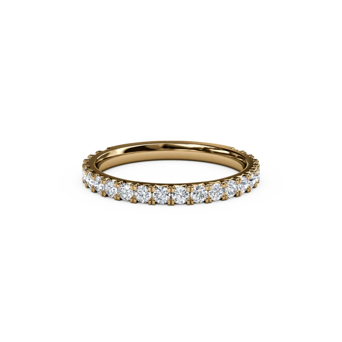 The Studio Collection Yellow Gold 22 Stone Prong Set Wedding Band