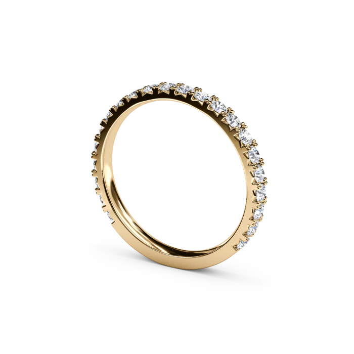 The Studio Collection Yellow Gold 22 Stone Prong Set Wedding Band - Image 2