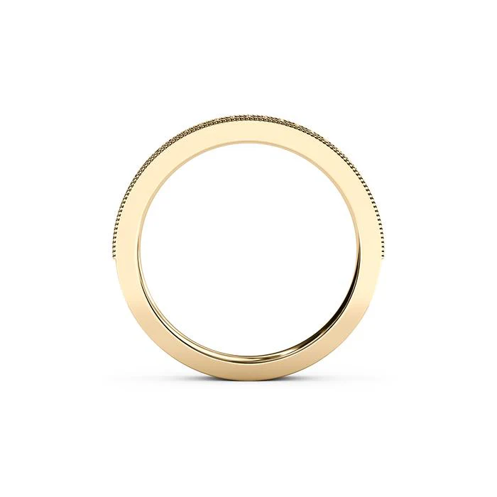 The Studio Collection Yellow Gold Diamond Half-Way Wedding Band with Milgrain Edge - Image 3